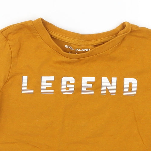 River Island Boys Brown   Basic T-Shirt Size 9-12 Months  - Legend