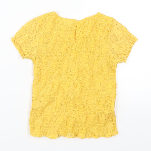 Zara Girls Yellow   Basic T-Shirt Size 7 Years