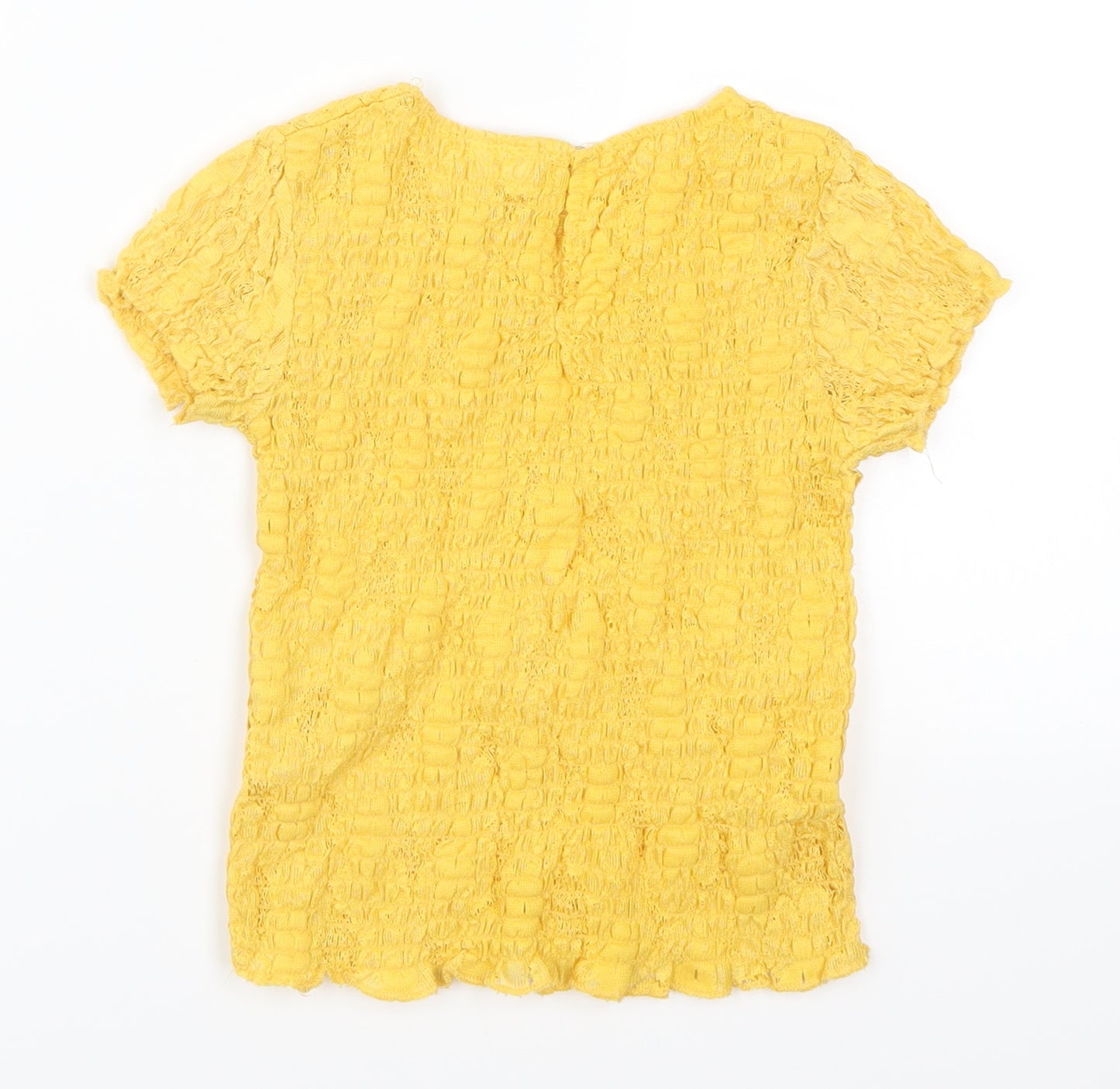 Zara Girls Yellow   Basic T-Shirt Size 7 Years