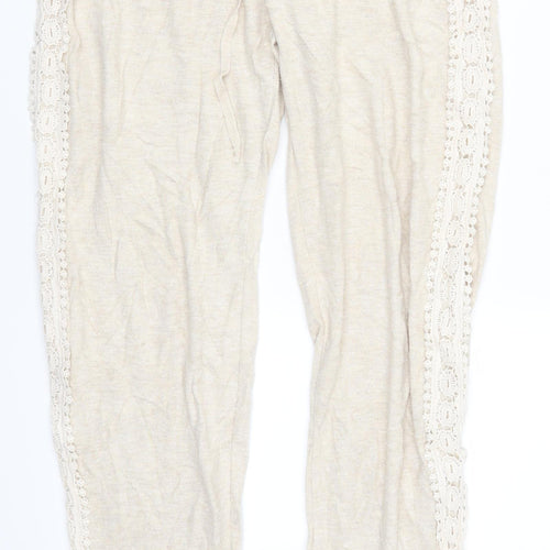 Michelle Keegan Womens Beige   Sweatpants Trousers Size 8 L27 in - Loungewear