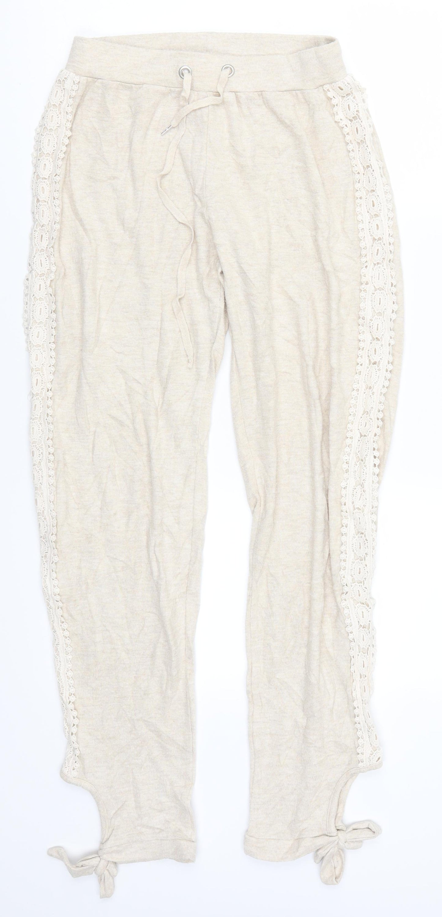 Michelle Keegan Womens Beige   Sweatpants Trousers Size 8 L27 in - Loungewear