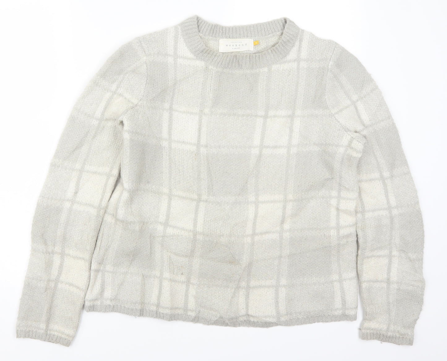 John Lewis Womens Grey Check  Pullover Jumper Size 10