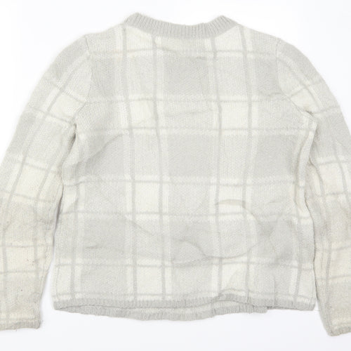 John Lewis Womens Grey Check  Pullover Jumper Size 10