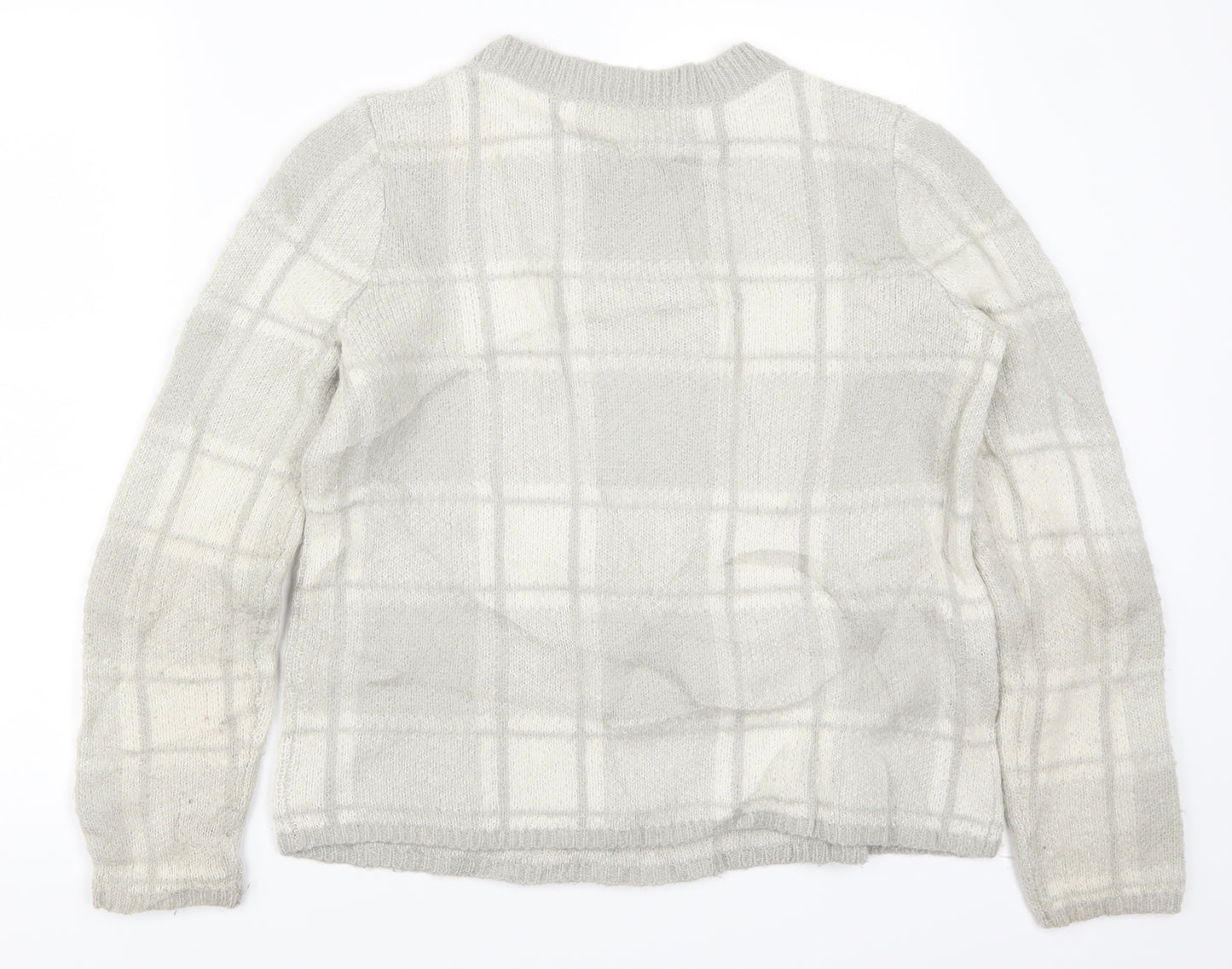 John Lewis Womens Grey Check  Pullover Jumper Size 10