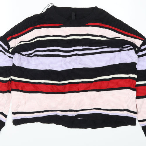 H&M Womens Multicoloured Striped  Pullover Jumper Size L
