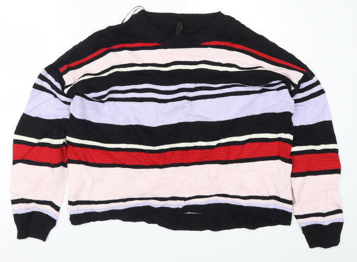 H&M Womens Multicoloured Striped  Pullover Jumper Size L