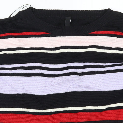 H&M Womens Multicoloured Striped  Pullover Jumper Size L
