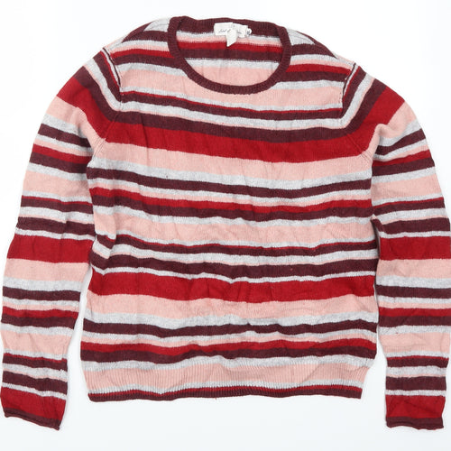 H&M Womens Red Striped  Pullover Jumper Size M