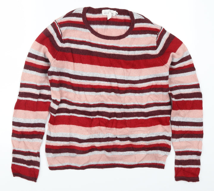 H&M Womens Red Striped Pullover Jumper Size M