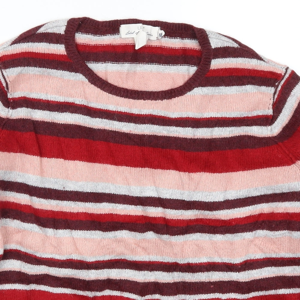 H&M Womens Red Striped  Pullover Jumper Size M