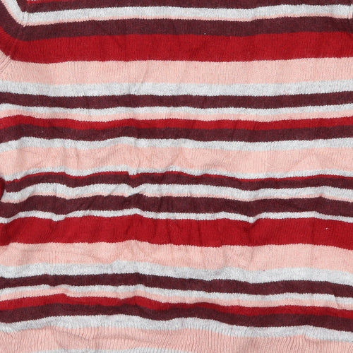 H&M Womens Red Striped  Pullover Jumper Size M