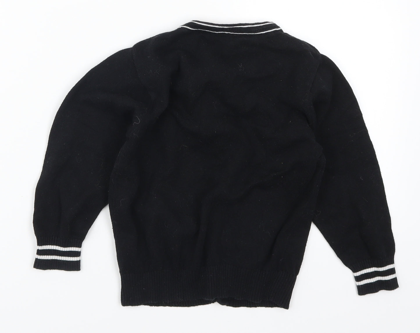 Rebel Boys Black Striped  Cardigan Jumper Size 3-4 Years