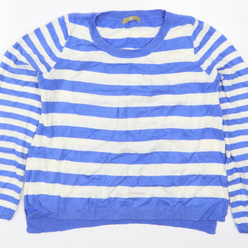 TU Womens Blue Striped  Pullover Jumper Size 10
