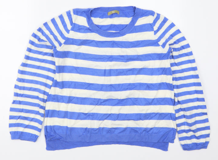 TU Womens Blue Striped  Pullover Jumper Size 10