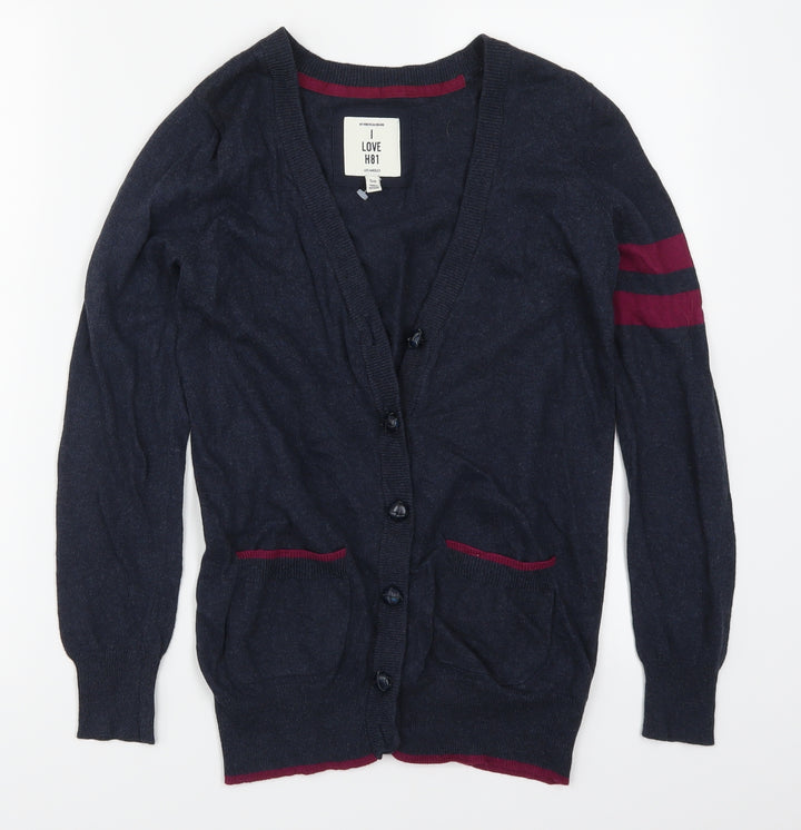 I Love H81 Womens Blue   Cardigan Jumper Size S