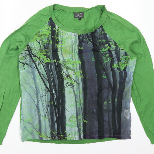 NEXT Womens Green   Pullover Jumper Size 14  - Tree Print