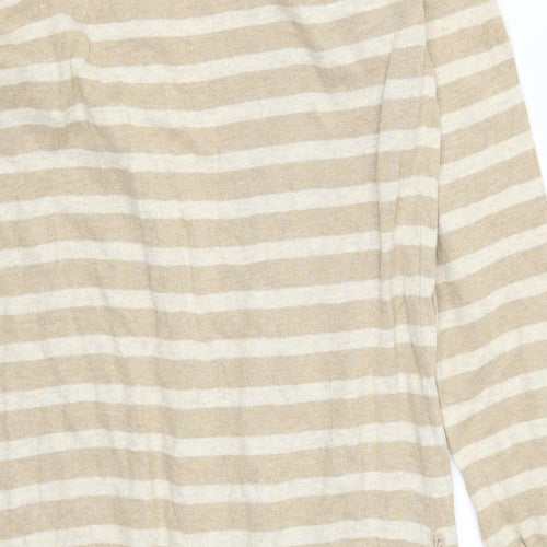 Oasis Womens Beige Striped  Cardigan Jumper Size S