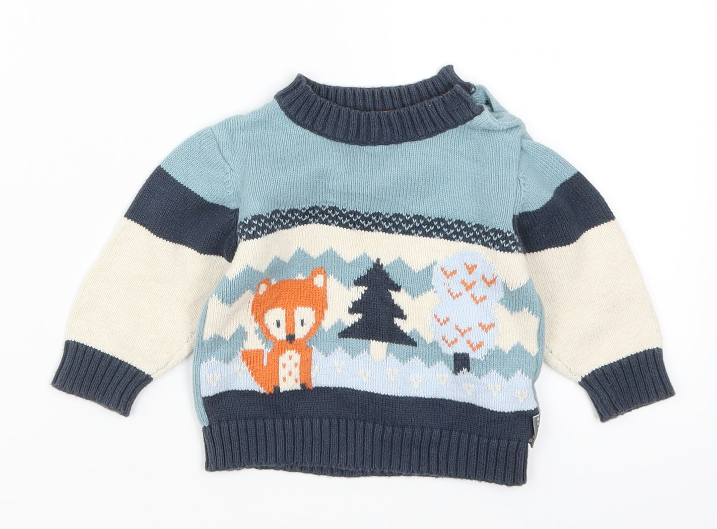 Nutmeg Boys Beige   Pullover Jumper Size 3-6 Months  - Fox