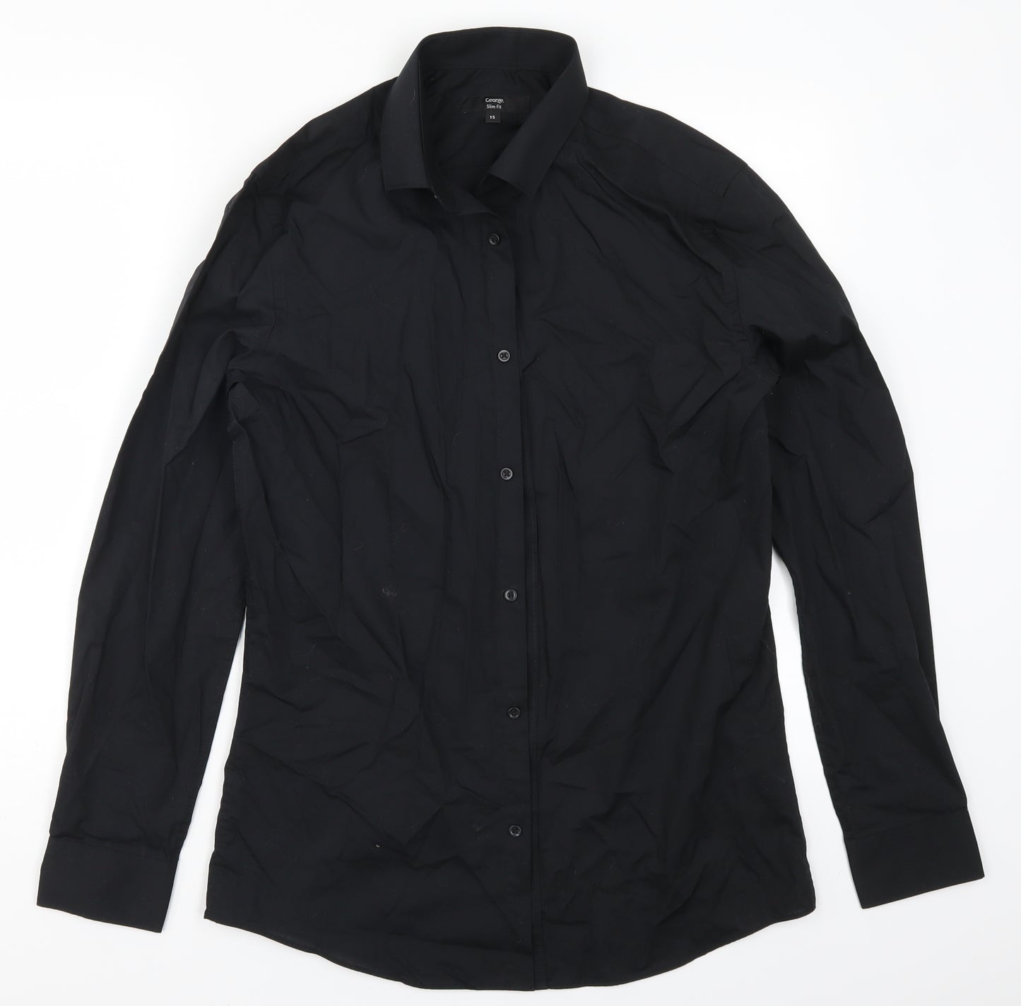 George Mens Black    Dress Shirt Size 15