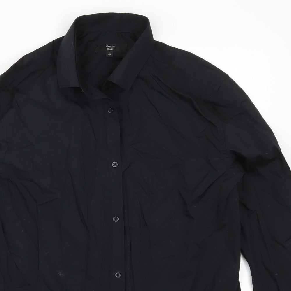 George Mens Black    Dress Shirt Size 15