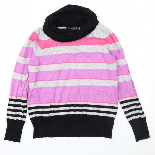Marks and Spencer Womens Pink Striped  Pullover Jumper Size 14