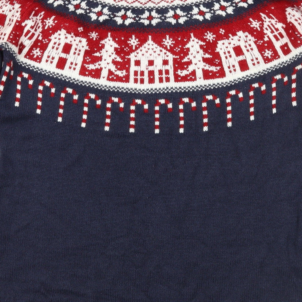 NEXT Womens Blue Fair Isle  Pullover Jumper Size 12  - Xmas