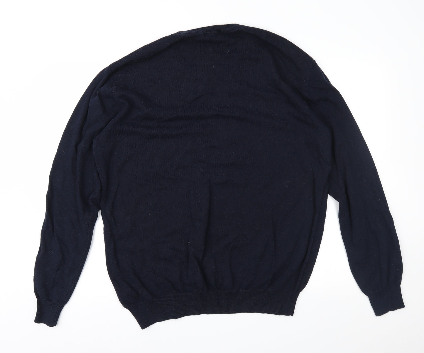 Peacocks Mens Blue Geometric  Pullover Jumper Size 2XL