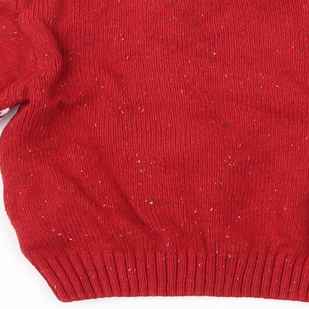 NEXT Boys Red Fair Isle  Pullover Jumper Size 2-3 Years  - Xmas