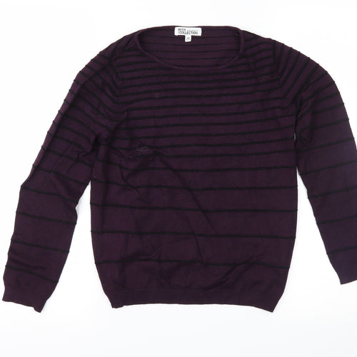 Debenhams Womens Purple Striped  Pullover Jumper Size 10