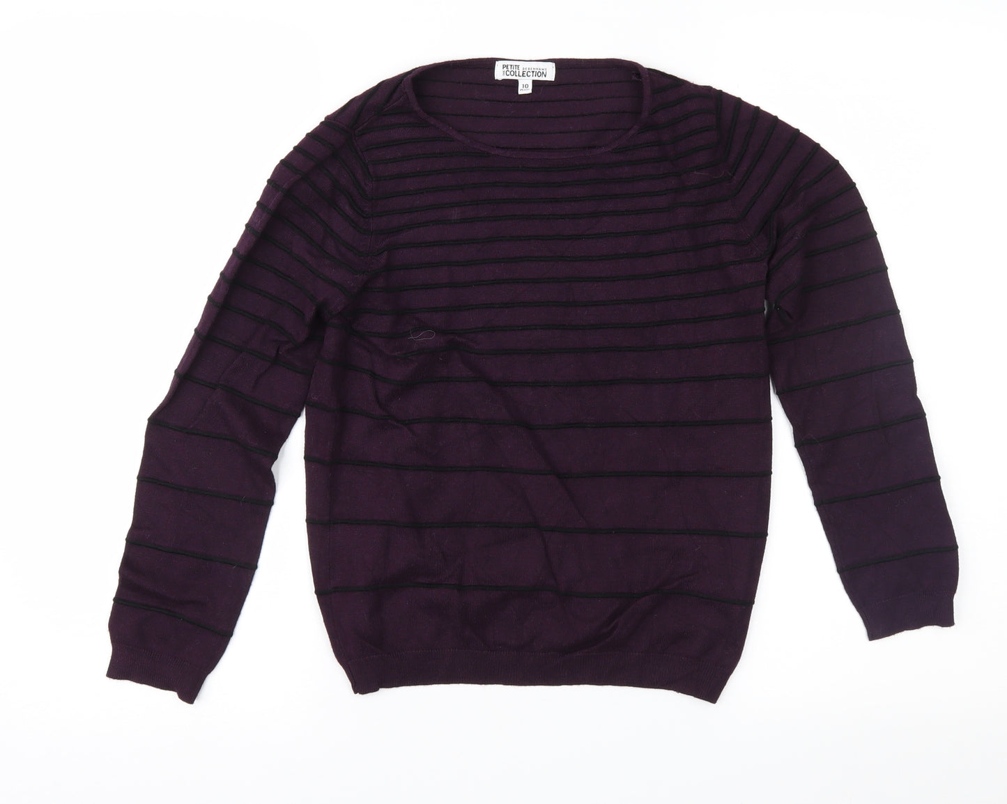 Debenhams Womens Purple Striped  Pullover Jumper Size 10