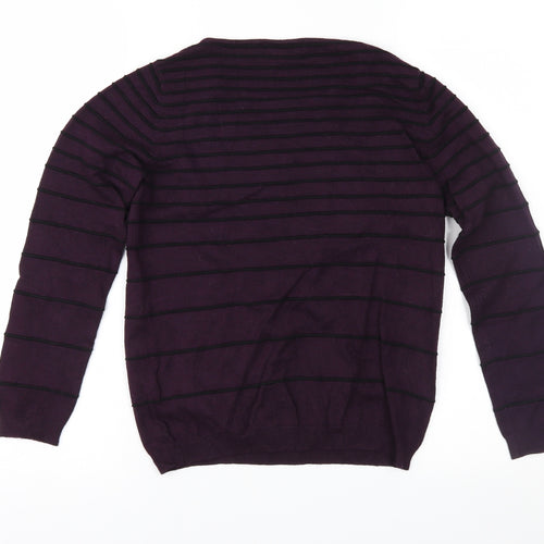 Debenhams Womens Purple Striped  Pullover Jumper Size 10