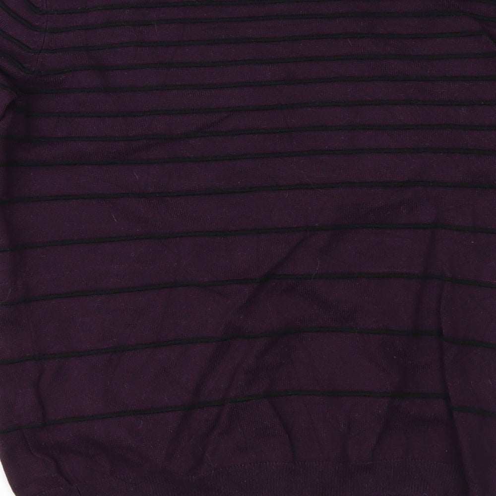 Debenhams Womens Purple Striped  Pullover Jumper Size 10
