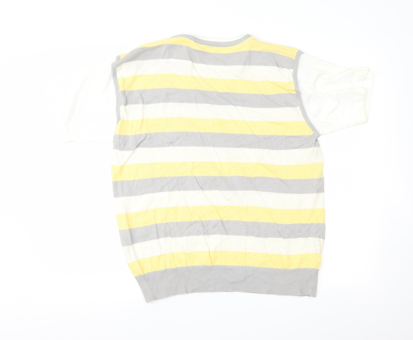 Cedar Wood State Mens Yellow Striped  Pullover Jumper Size L