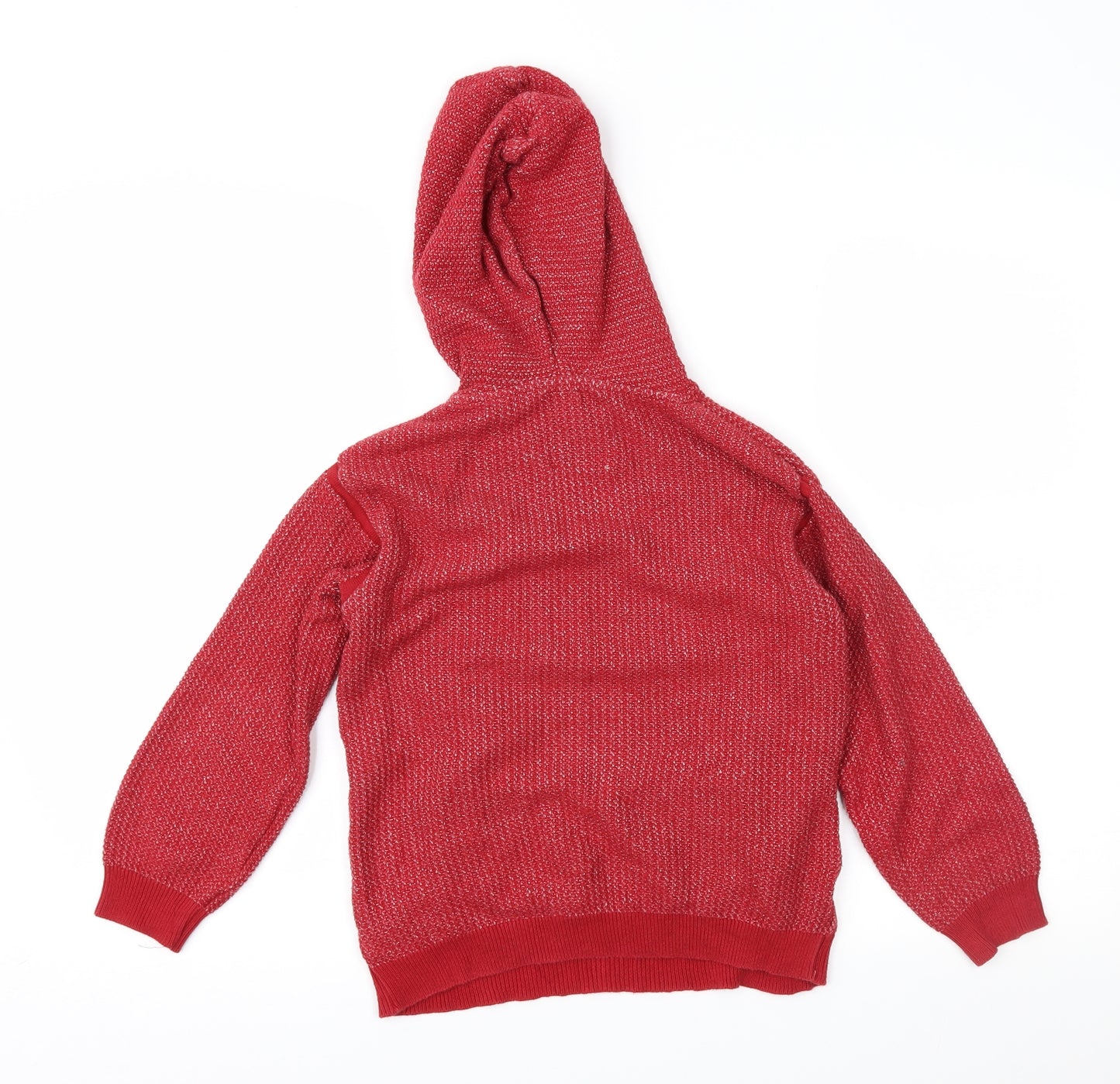 Zara Boys Red  Knit Pullover Hoodie Size 8 Years