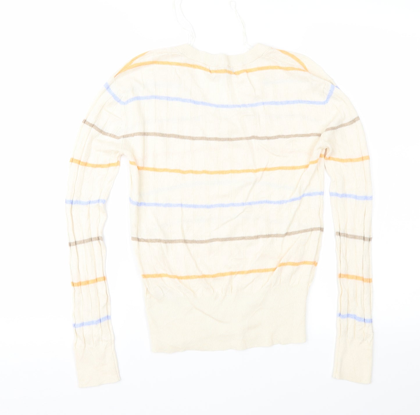 Marks and Spencer Womens Beige Striped  Pullover Jumper Size XS