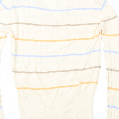 Marks and Spencer Womens Beige Striped  Pullover Jumper Size XS