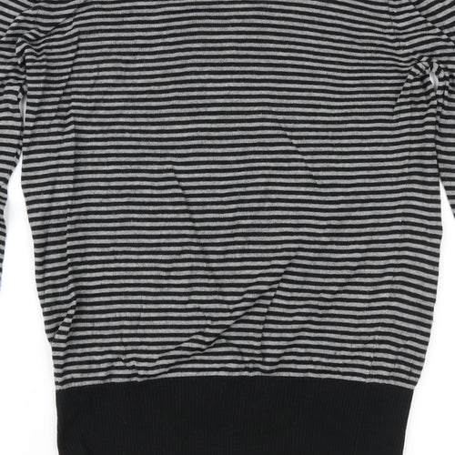 Cherry Womens Black Striped  Pullover Jumper Size S