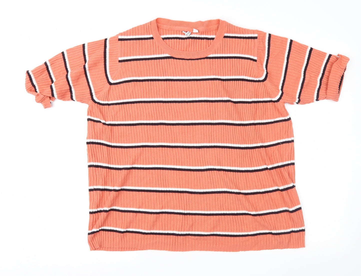 Capsule Womens Orange Striped  Pullover Jumper Size 24