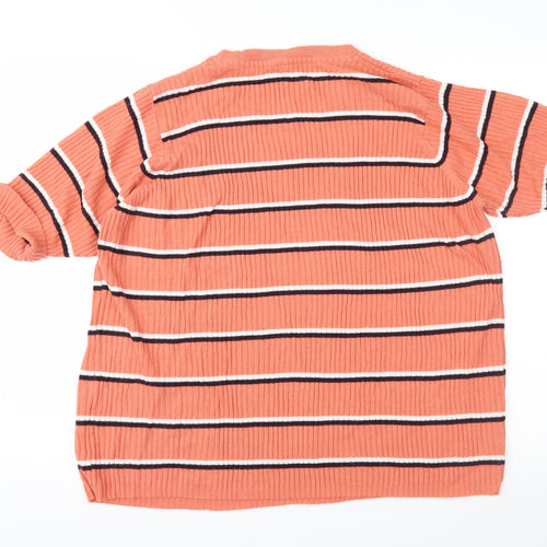 Capsule Womens Orange Striped  Pullover Jumper Size 24