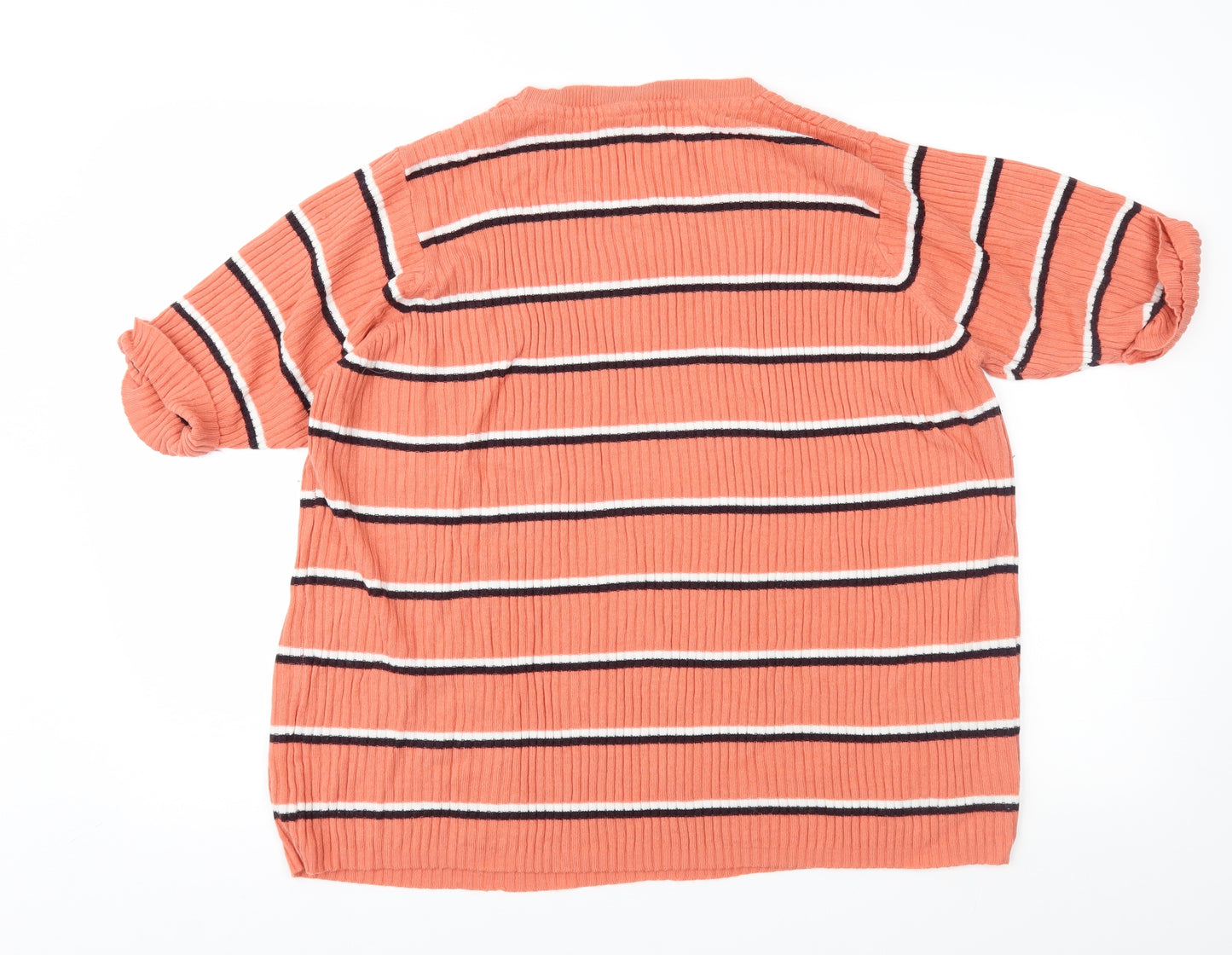 Capsule Womens Orange Striped  Pullover Jumper Size 24