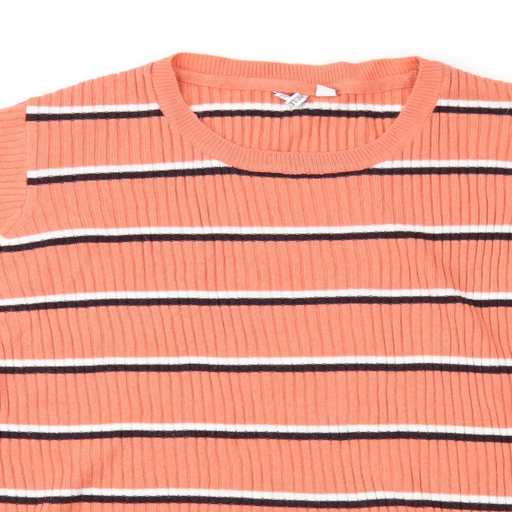 Capsule Womens Orange Striped  Pullover Jumper Size 24