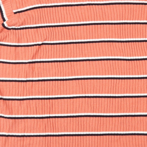 Capsule Womens Orange Striped  Pullover Jumper Size 24