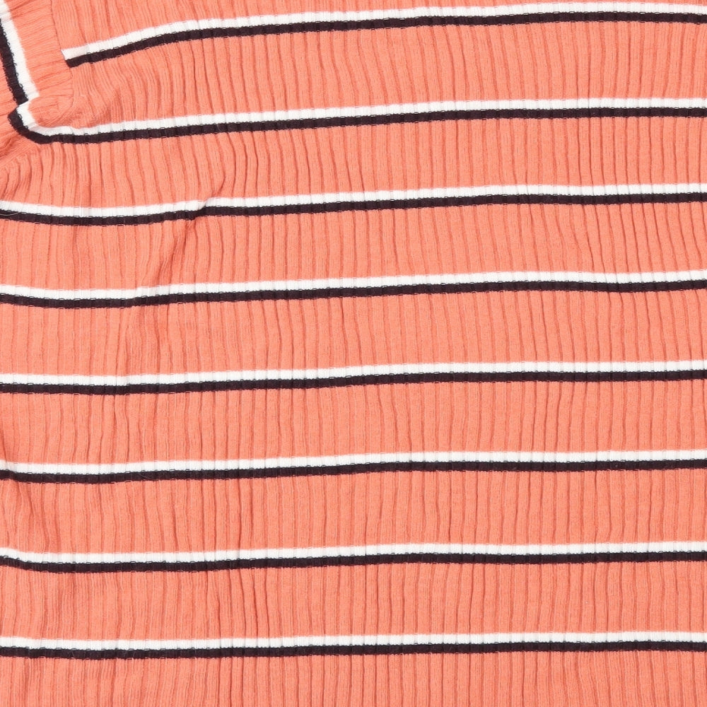 Capsule Womens Orange Striped  Pullover Jumper Size 24