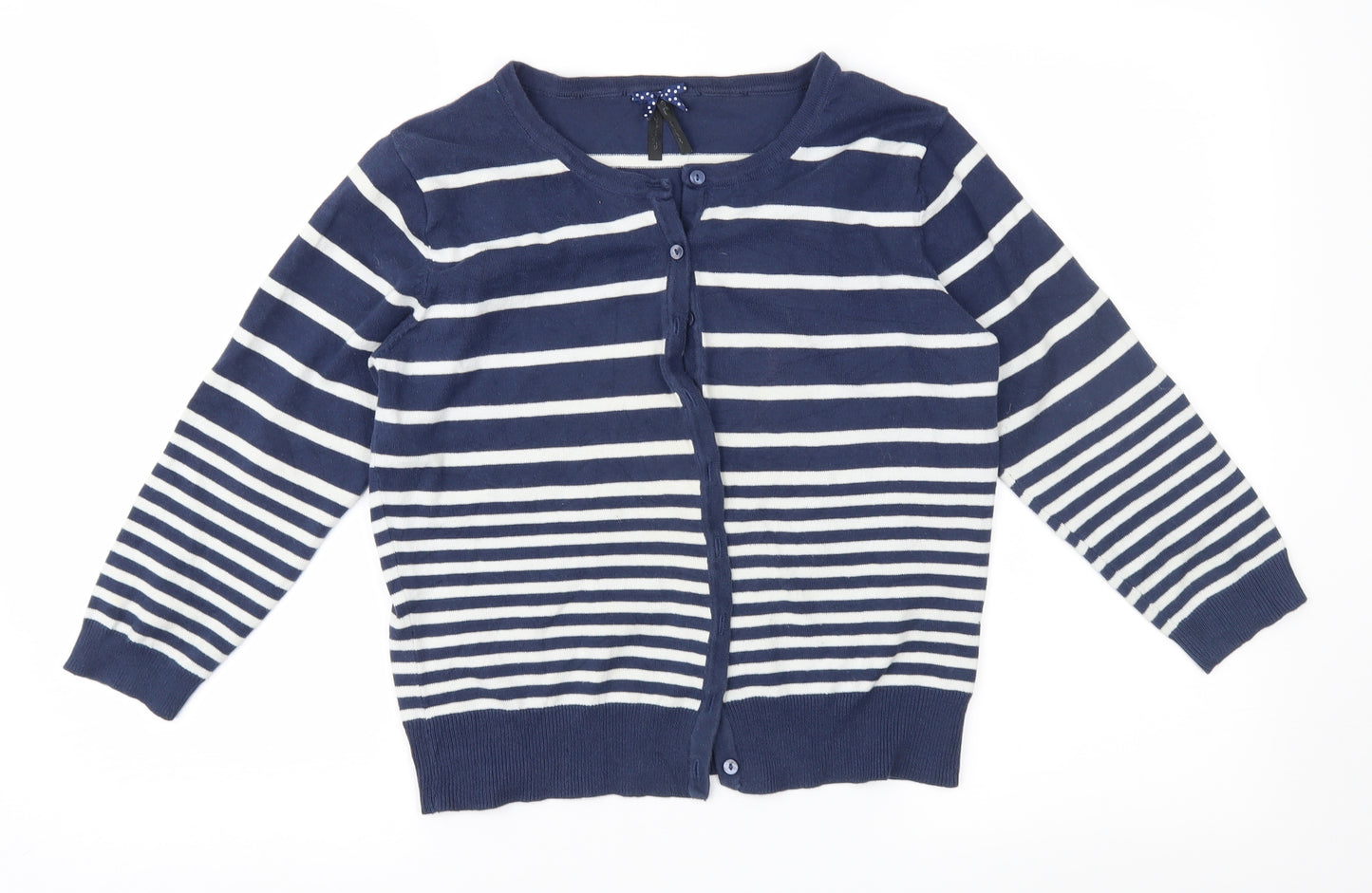 Atmosphere Womens Blue Striped  Cardigan Jumper Size 14