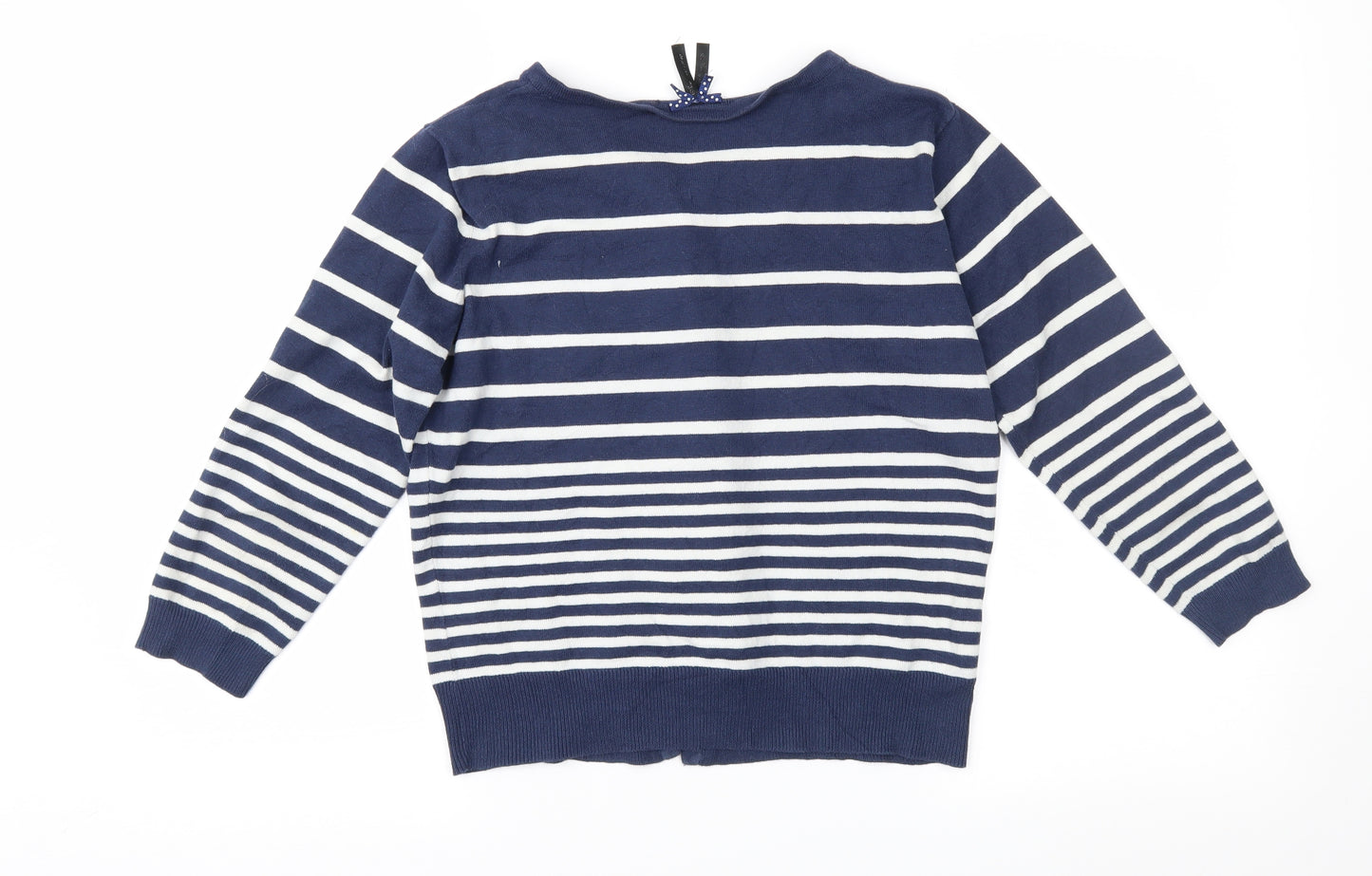 Atmosphere Womens Blue Striped  Cardigan Jumper Size 14