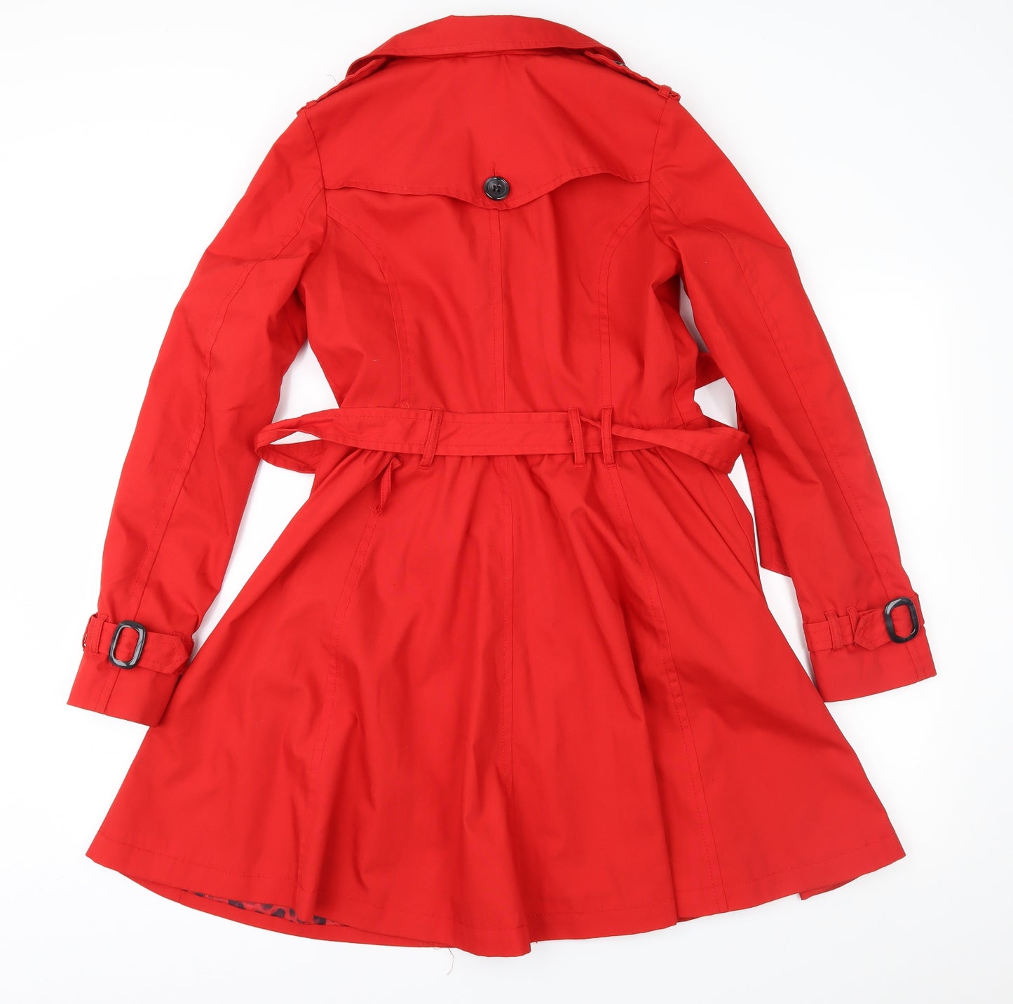Divided Womens Red   Trench Coat Coat Size 10