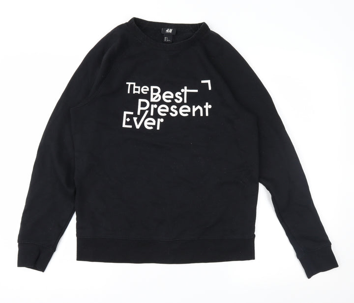H&M Womens Black Pullover Sweatshirt Size S - Xmas