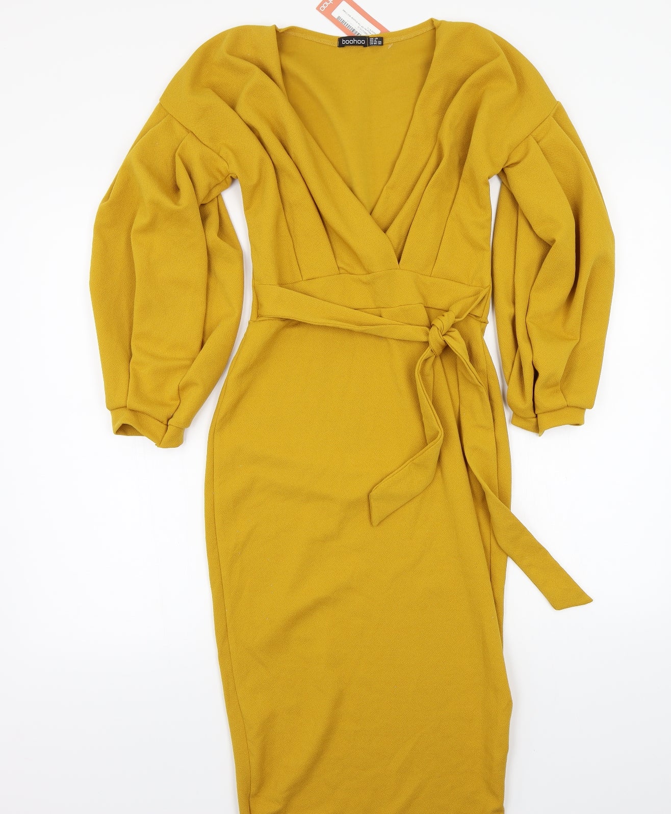 Boohoo Womens Yellow  Rayon A-Line  Size 10