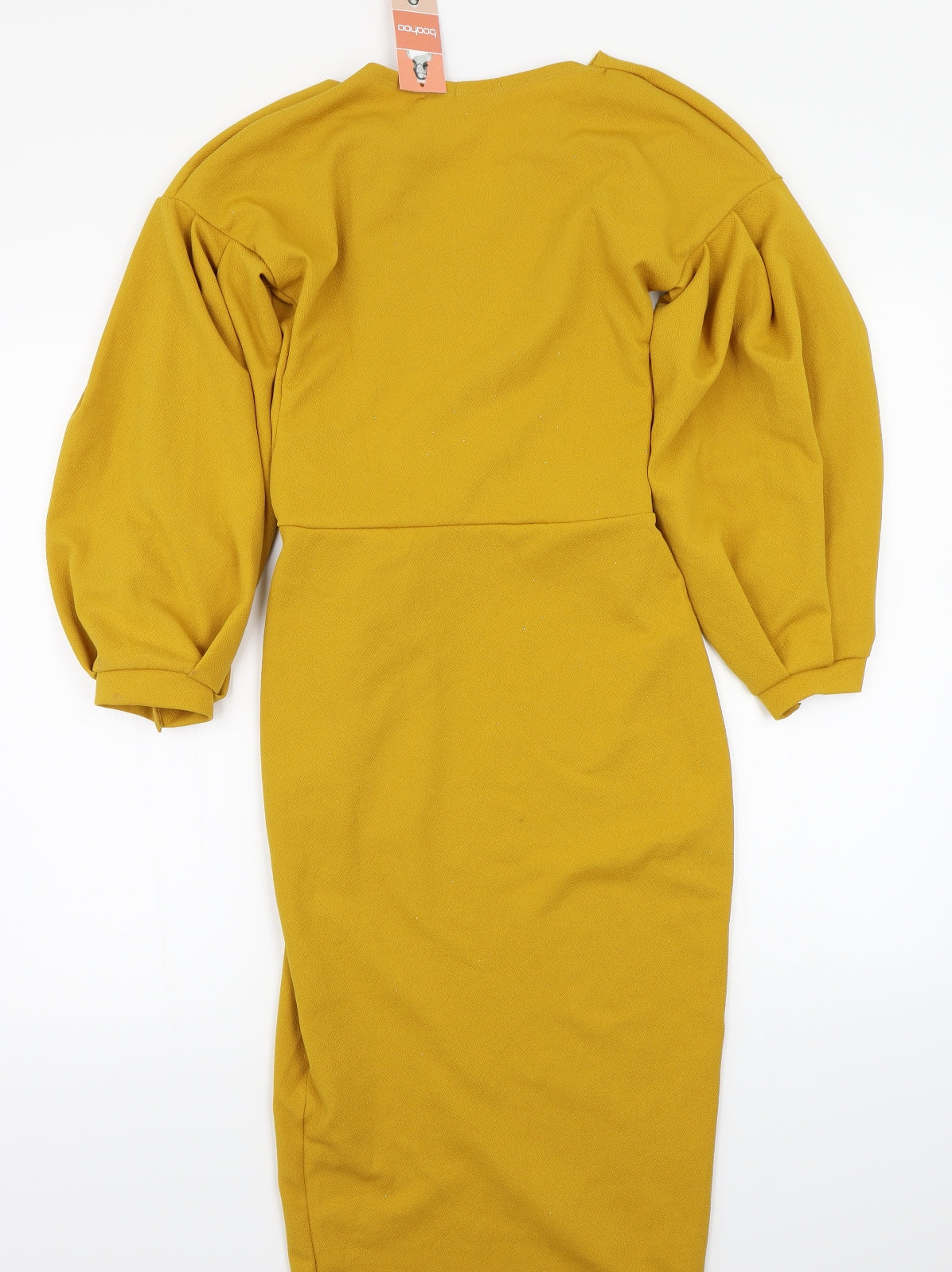 Boohoo Womens Yellow  Rayon A-Line  Size 10