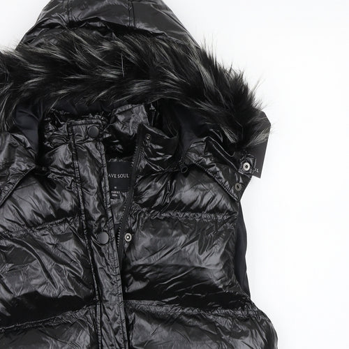 Bravesoul Womens Black   Gilet Coat Size 10